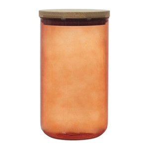 Elegant Glass Storage Jar with Bamboo Lid 1l, terracotta