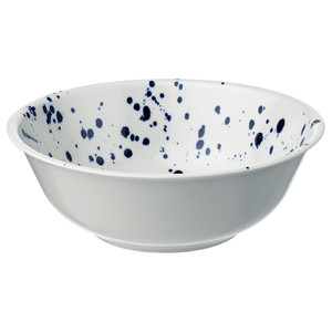 SILVERSIDA Serving bowl, patterned/blue, 28 cm
