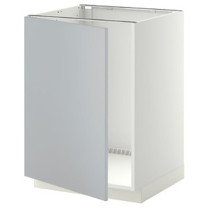 METOD Base cabinet for sink, white/Veddinge grey, 60x60 cm
