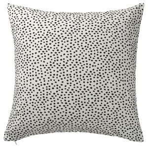 BJÖRKGRÅMAL Cushion cover, white/black, 50x50 cm