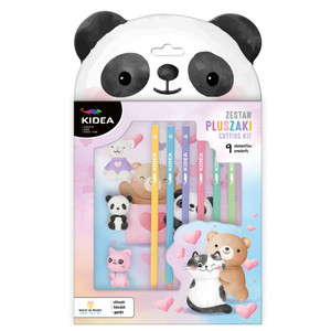 Kidea Stationery Set - Crayons, Pencil & Erasers 9pcs Panda