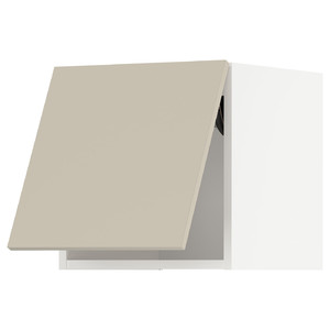 METOD Wall cabinet horizontal w push-open, white/Havstorp beige, 40x40 cm