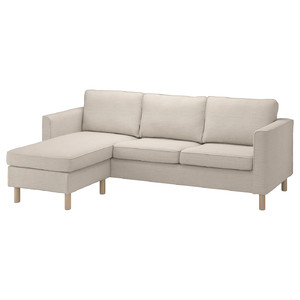 PÄRUP 3-seat sofa with chaise longue, Gunnared beige