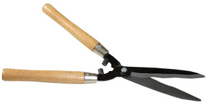 Wavy Blade Hedge Shears with Wooden Handles