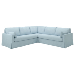 HYLTARP Corner sofa, 4-seat, Kilanda pale blue