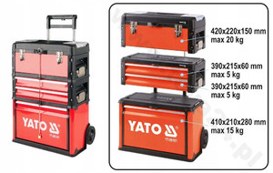 Yato 3-Part Tool Trolley 09101
