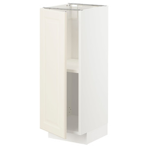 METOD Base cabinet with shelves, white/Bodbyn off-white, 30x37 cm