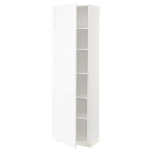 METOD High cabinet with shelves, white Enköping/white wood effect, 60x37x200 cm