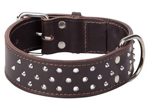 Dingo Decorative Leather Dog Collar 5x75cm, brown