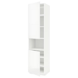 METOD High cab f micro w 2 doors/shelves, white/Ringhult white, 60x60x240 cm