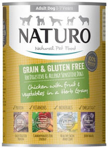 Naturo Adult Dog Wet Food Chicken in Herb Gravy 390g