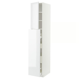 METOD / MAXIMERA Hc w p-o func 4drw/1dr/2shlv, white/Ringhult white, 40x60x220 cm