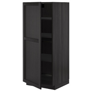 METOD High cabinet with shelves, black/Lerhyttan black stained, 60x60x140 cm