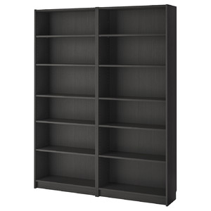 BILLY Bookcase, black-brown, 160x28x202 cm