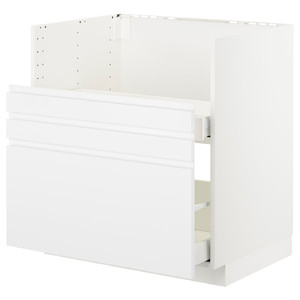 METOD Bc f BREDSJÖN sink/2 fronts/2 drws, white/Voxtorp matt white, 80x60 cm