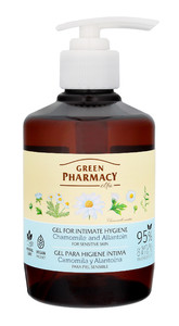 Green Pharmacy Intimate Hygiene Gel for Sensitive Skin - Chamomile & Allantoin 95% Natural Vegan 370ml