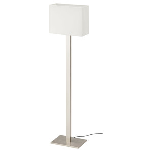 TOMELILLA Floor lamp, nickel-plated, white, 150 cm