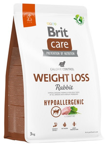 Brit Care Hypoallergenic Dog Weight Loss Rabbit Dry Dog Food 3kg