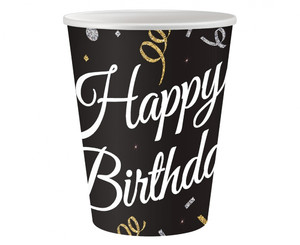 Party Paper Cups Happy Birthday 250ml 6pcs