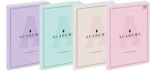 Notebook B5 128 Sheets Squared Academy Pastel 5-pack, assorted colours