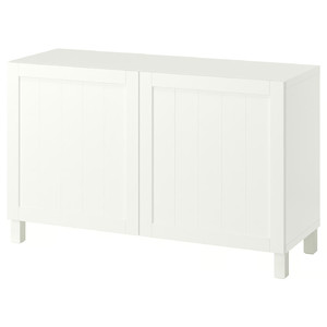 BESTÅ Storage combination with doors, Pipmakare white/Stubbarp white, 120x42x74 cm