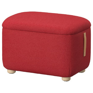 OSKARSHAMN Footstool with storage, Tonerud red
