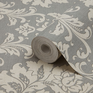 GoodHome Vinyl Wallpaper on Fleece Mire, grey