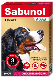 Sabunol Anti-flea & Anti-tick Collar for Dogs 50cm, pink