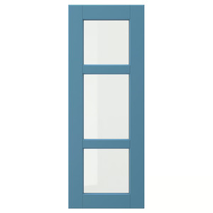 LERHYTTAN Glass door, blue, 30x80 cm