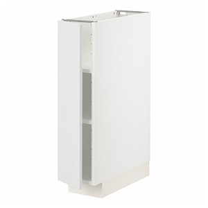 METOD Base cabinet with shelves, white/Stensund white, 20x60 cm