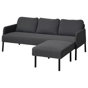GLOSTAD 3-seat sofa with chaise longue, Knisa dark grey