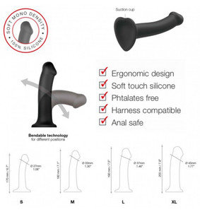Strap-on-me Dildo Mono Density Matte Grey L