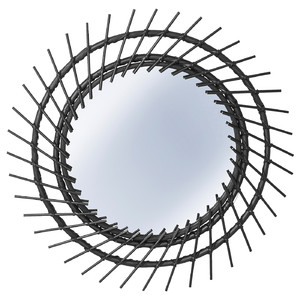 AUSTBÖ Mirror, black, 63 cm