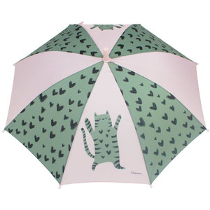 Kidzroom Umbrella Cat & Hearts Green