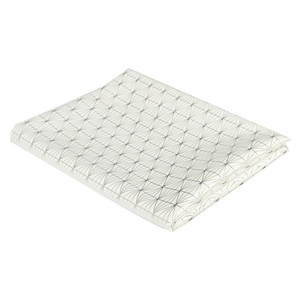 Tablecloth Geometric Dore 140x250cm, white/silver