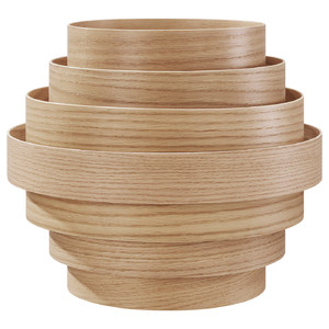 DYKARKLOCKA Pendant lamp shade, white stained oak veneer, 40 cm