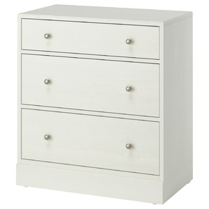 HAVSTA Chest of 3 drawers, white, 81x47x89 cm