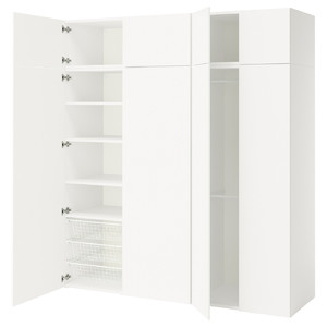 PLATSA Wardrobe with 8 doors, white/Fonnes white, 200x57x221 cm