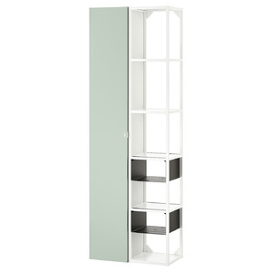 ENHET Storage combination, white/pale grey-green, 60x32x180 cm