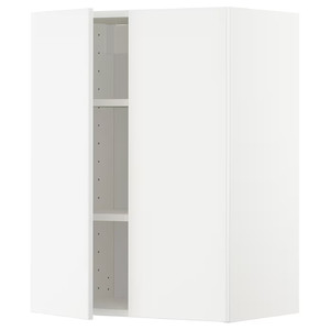METOD Wall cabinet with shelves/2 doors, white/Veddinge white, 60x80 cm
