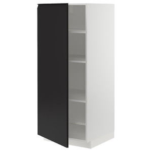 METOD High cabinet with shelves, white/Upplöv matt anthracite, 60x60x140 cm