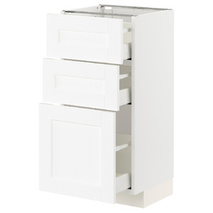 METOD / MAXIMERA Base cabinet with 3 drawers, white Enköping/white wood effect, 40x37 cm
