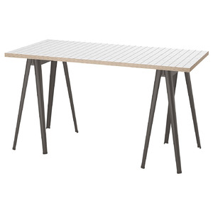 LAGKAPTEN / NÄRSPEL Desk, white anthracite/dark grey, 140x60 cm