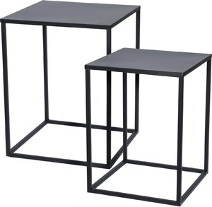 Side Tables Set of 2pcs Tarus, black