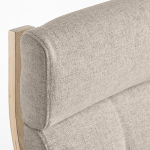 POÄNG Armchair, white stained oak veneer/Gunnared beige