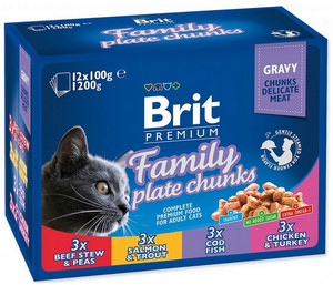 Brit Premium Cat Adult Multipack Pouch 12x100g