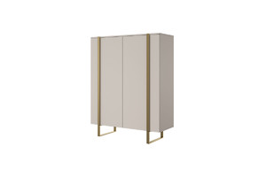 Two-Door Cabinet Verica 120 cm, cashmere/gold legs