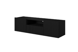 Wall-Mounted TV Cabinet Nicole 150cm, black/matt black