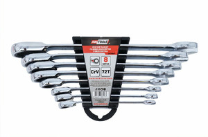 AW Ratchet Combination Spanner Set 8pcs 8-22mm