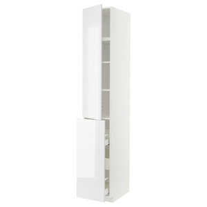 METOD / MAXIMERA Hc w p-o func 3drw/1dr/2shlv, white/Ringhult white, 40x60x240 cm